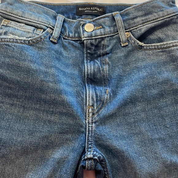 Banana Republic Womans 25 Petite Light Wash High Rise Straight Leg Jeans 2021 - Picture 3 of 8